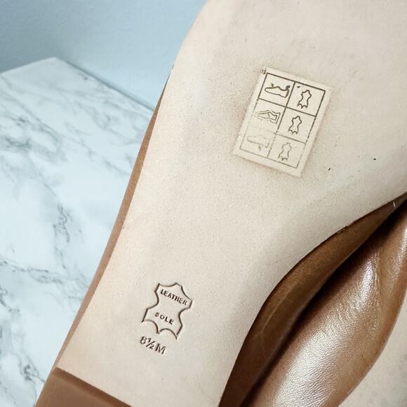 Tory Burch Tan Leather Goldtone Charm Ballet Flats women’s size 8.5 - Picture 10 of 12
